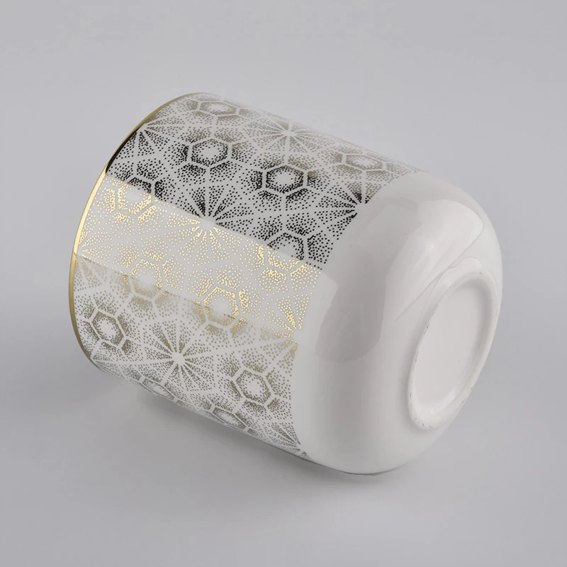 Vaso in ceramica decorativa con fondo curvo per la produzione di candele