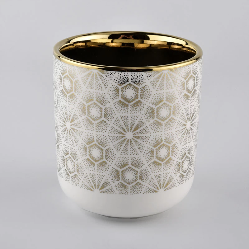Vaso in ceramica decorativa con fondo curvo per la produzione di candele