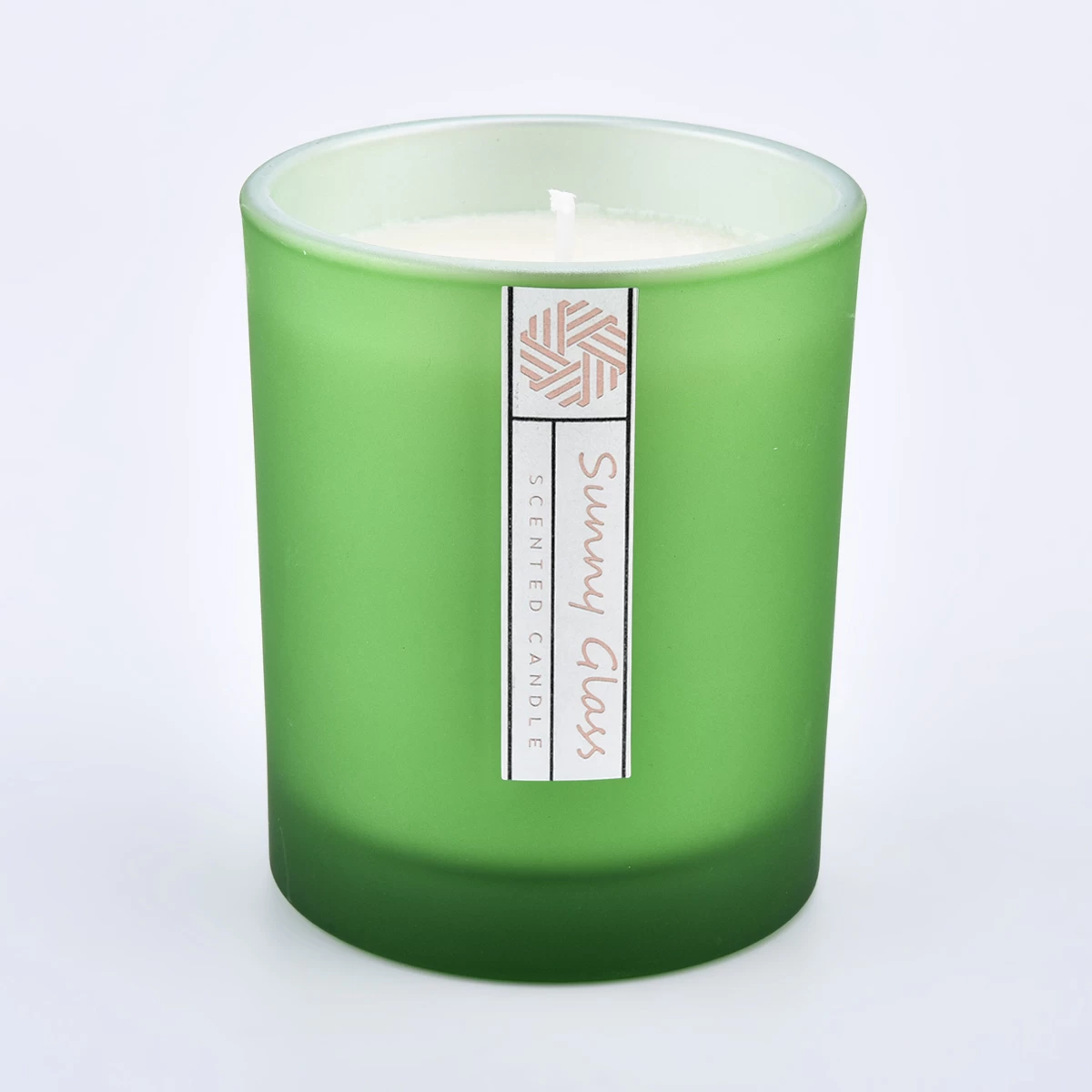 Hot sale 300ml frosted outside and electroplating inside glass candle holder for wholesale