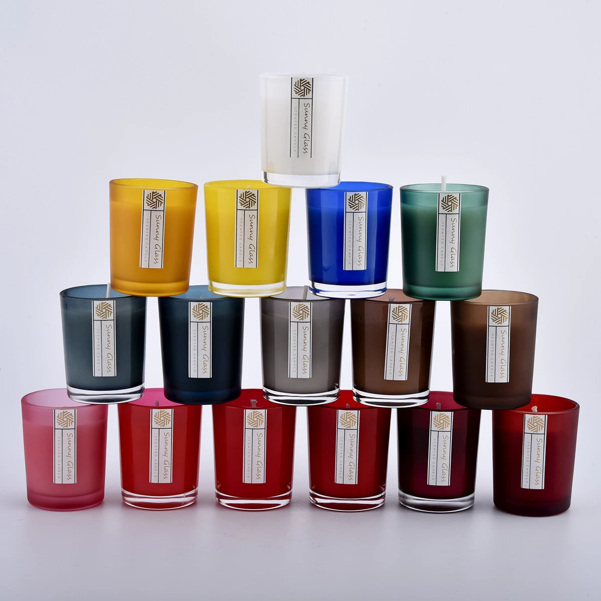 frosted color glass votive candle jars