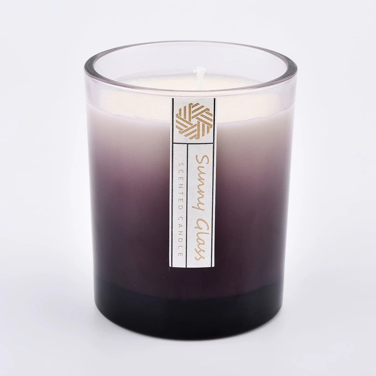 Customized color 300ml gradient outside  glass candle holder for wholesale