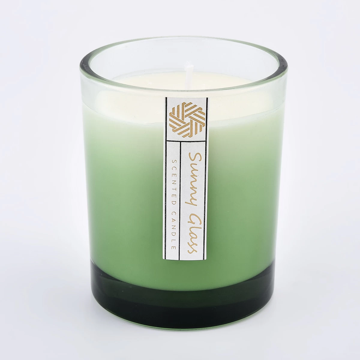 Customized color 300ml gradient outside  glass candle holder for wholesale