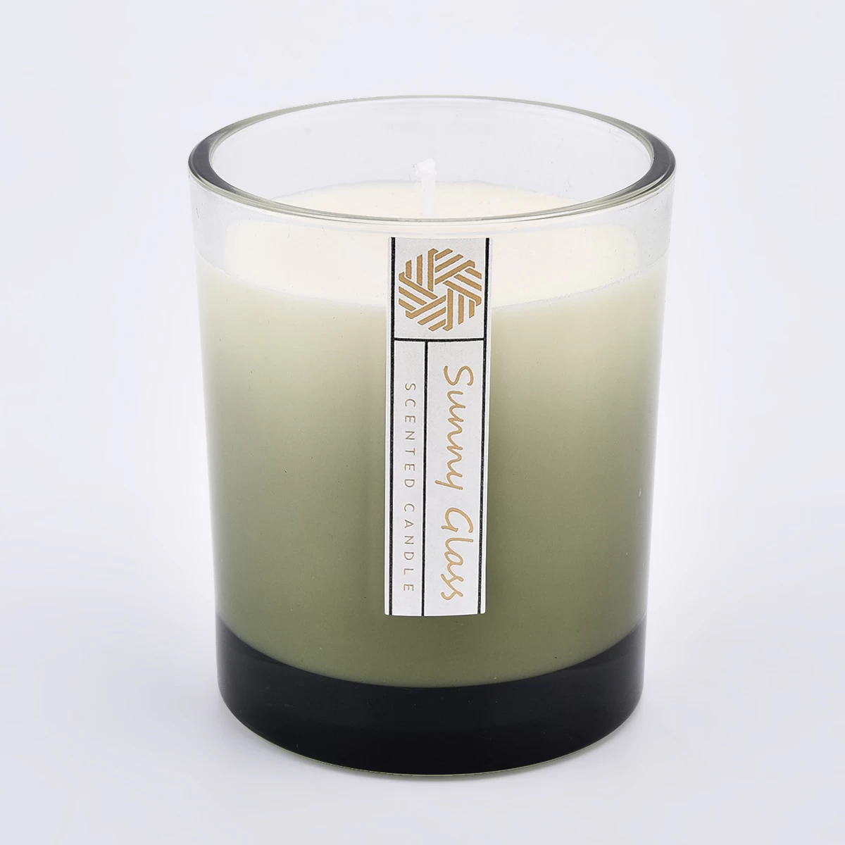 Customized color 300ml gradient outside  glass candle holder for wholesale