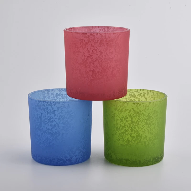 matte color sprayed decorative scented glass candle jars