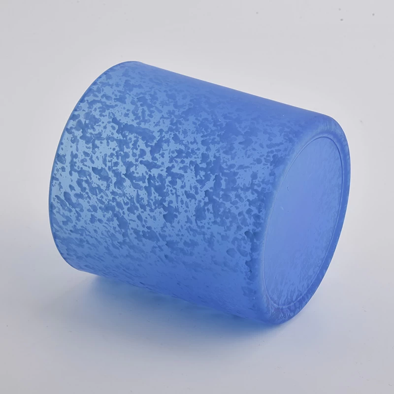 14oz lyseblå matt glass stearinlys holdere til hjemmedekorasjon