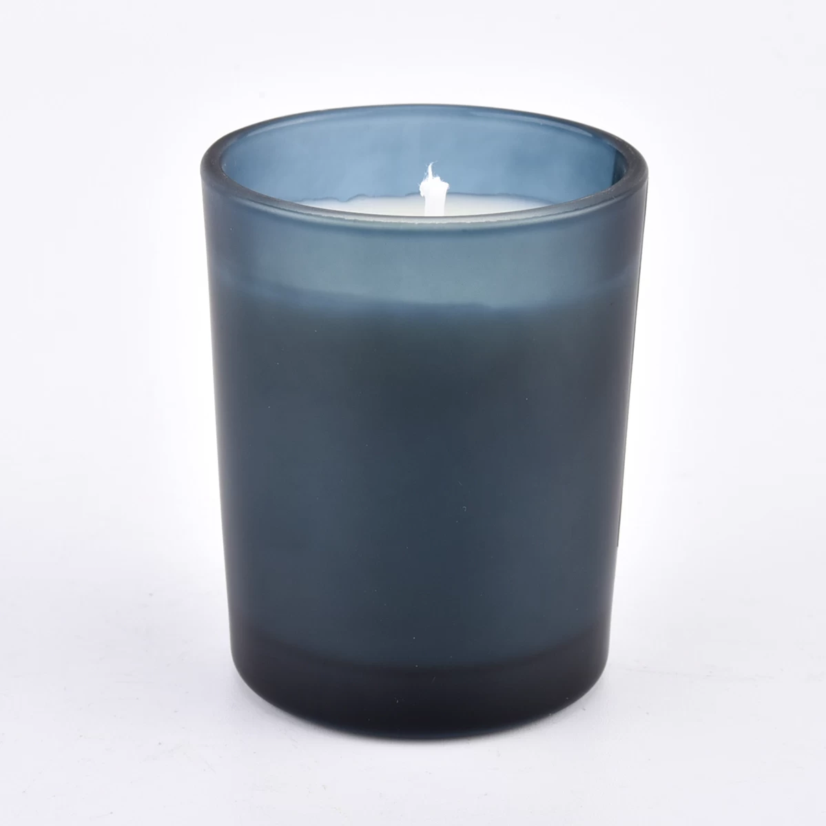 mini matte finish frosted glass candle jars with different colors