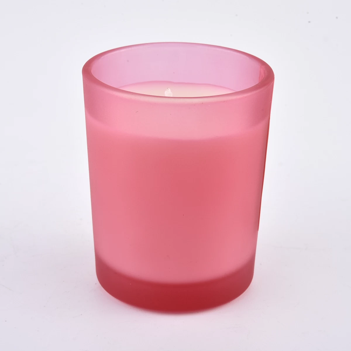 mini matte finish frosted glass candle jars with different colors