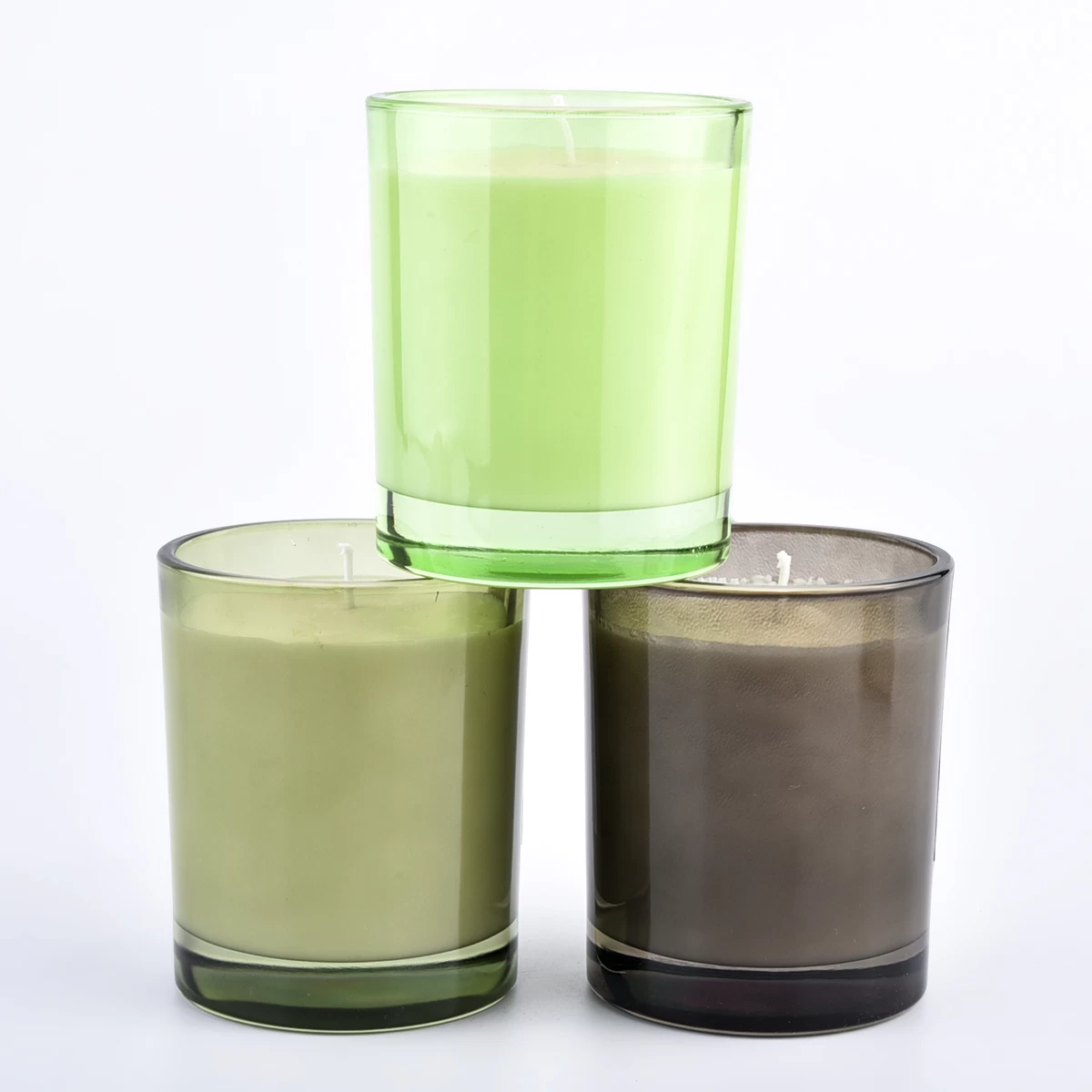 shiny glass candle vessels custom colors