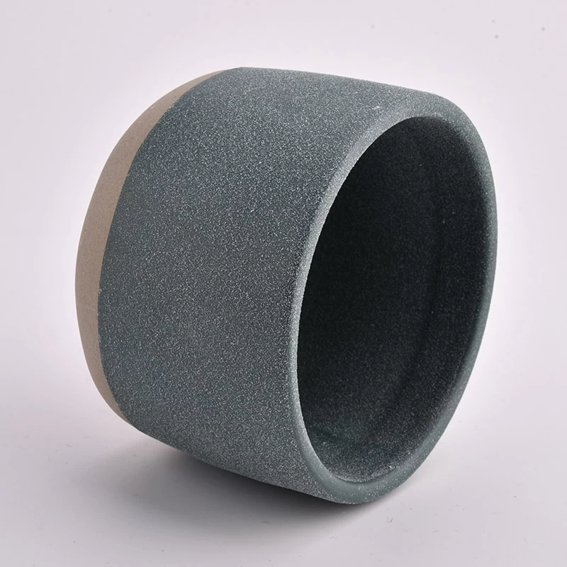 matte green decorative ceramic candle holders