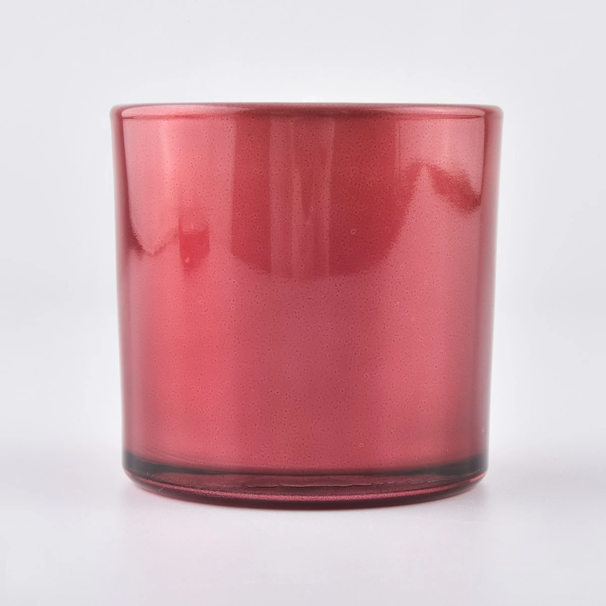 Home Decor Metal Red Color Glass Votive Jar