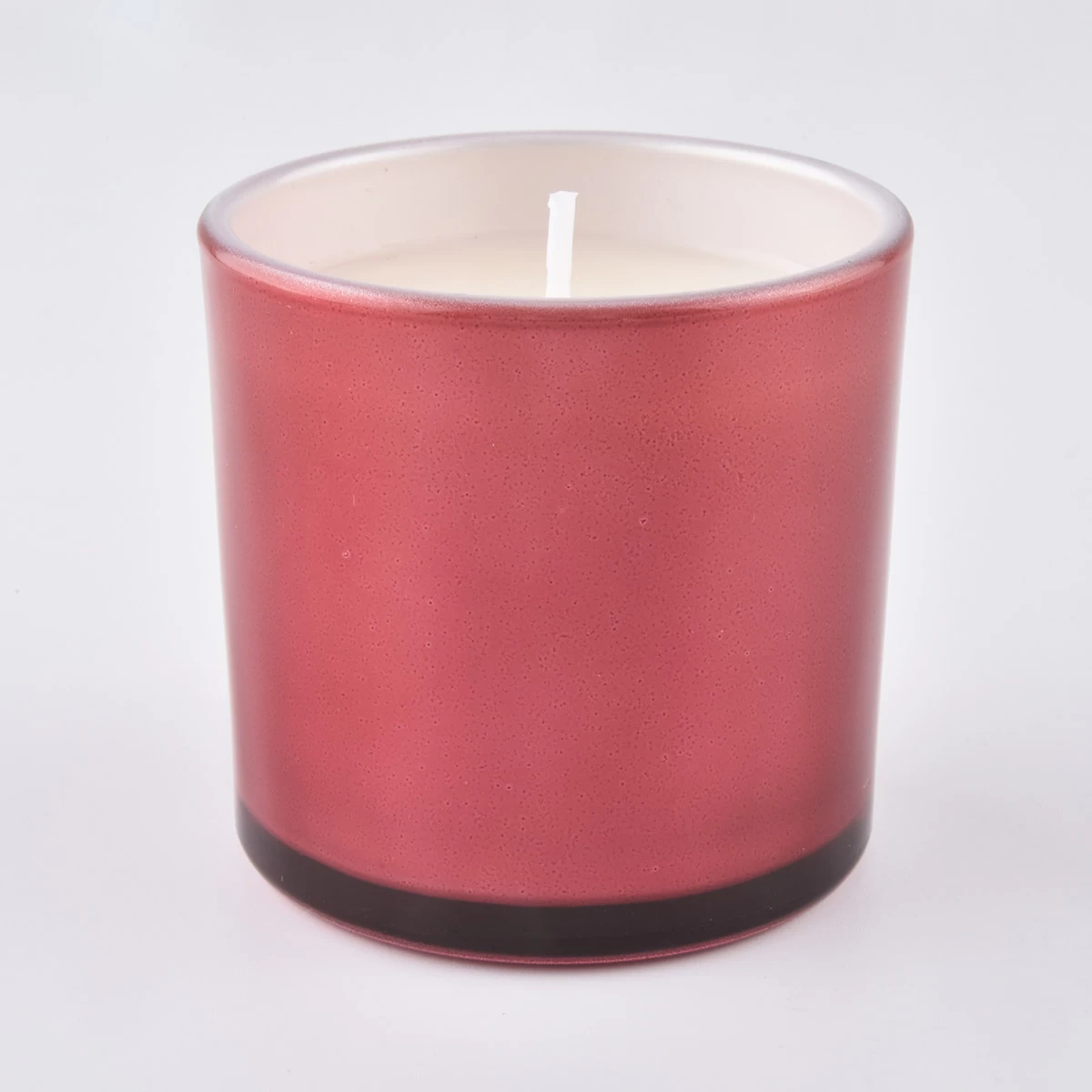 Home Decor Metal Red Color Glass Votive Jar