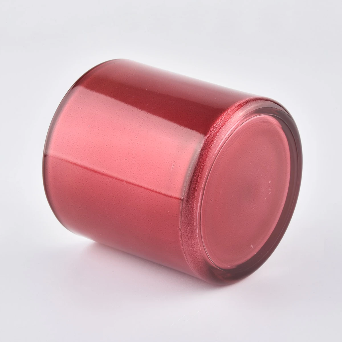 Home Decor Metal Red Color Glass Votive Jar
