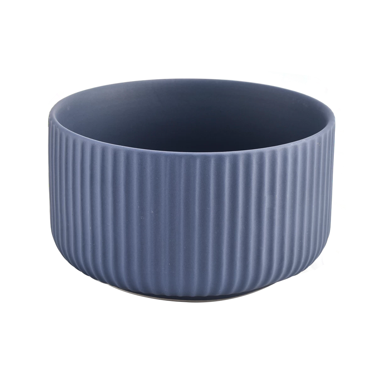 Guci lilin hitam keramik bergaris dengan warna hitam matte