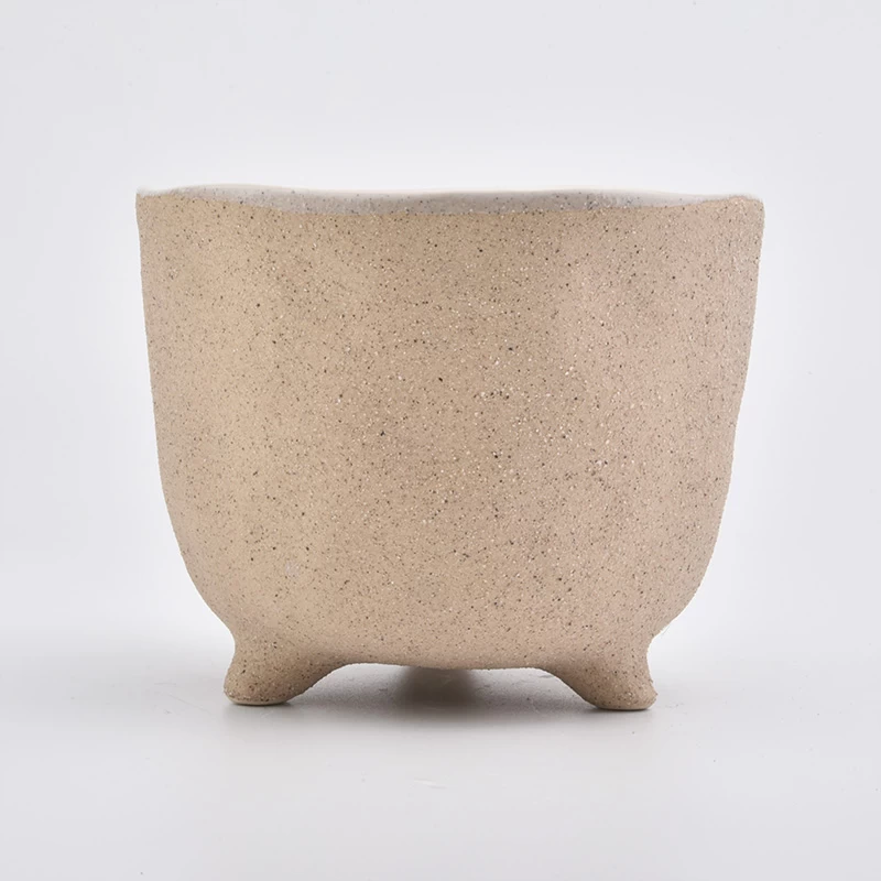 Unique Three Feet Ceramic Vessels For Candle Plant - COPY - en04j2