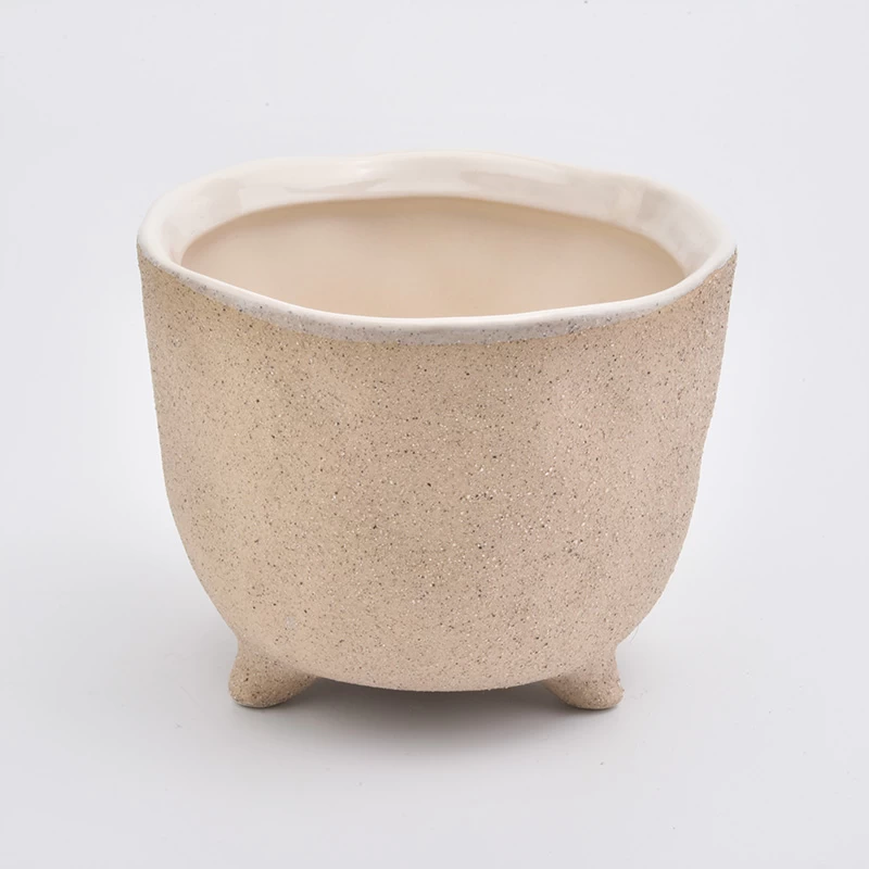 Unique Three Feet Ceramic Vessels For Candle Plant - COPY - en04j2