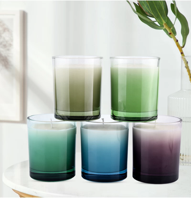 Custom candle glass jars gradient ramp decor 300ml