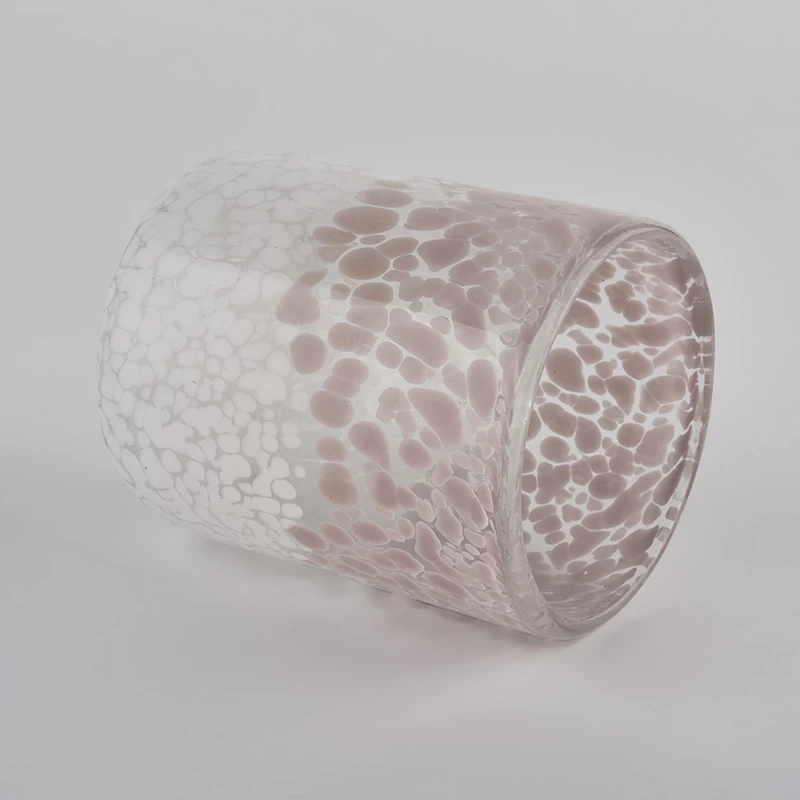 decorative luxury glass jar candle container embossed glass empty candle jar