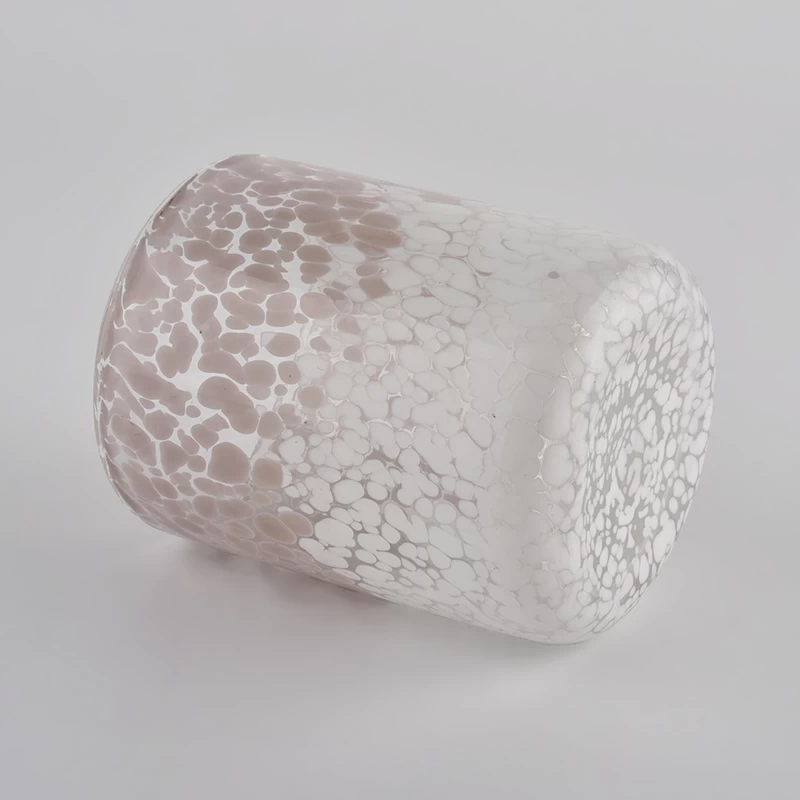 decorative luxury glass jar candle container embossed glass empty candle jar
