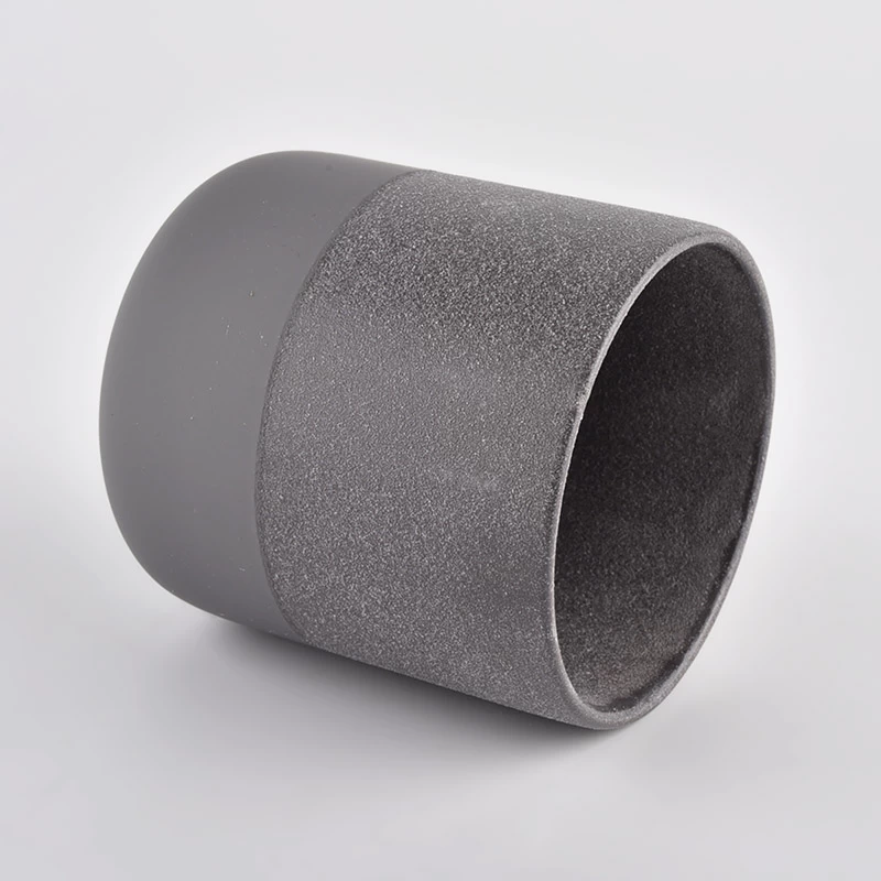 Home Decor Grey Color Ceramic Candle Jars