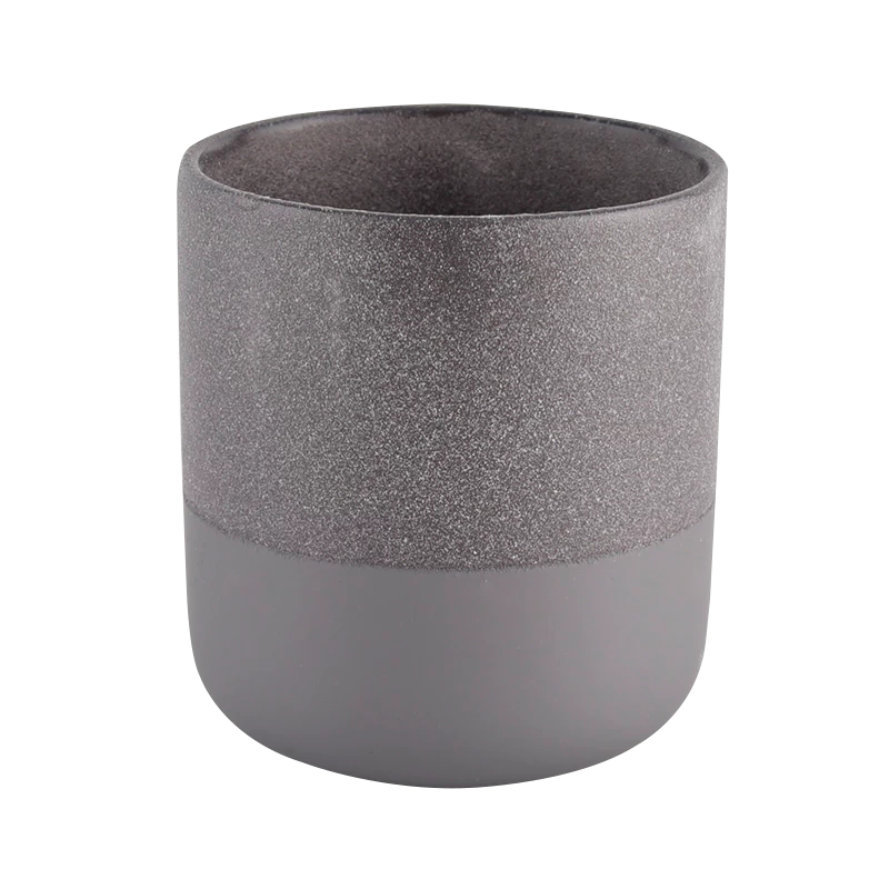 Home Decor Grey Color Ceramic Candle Jars