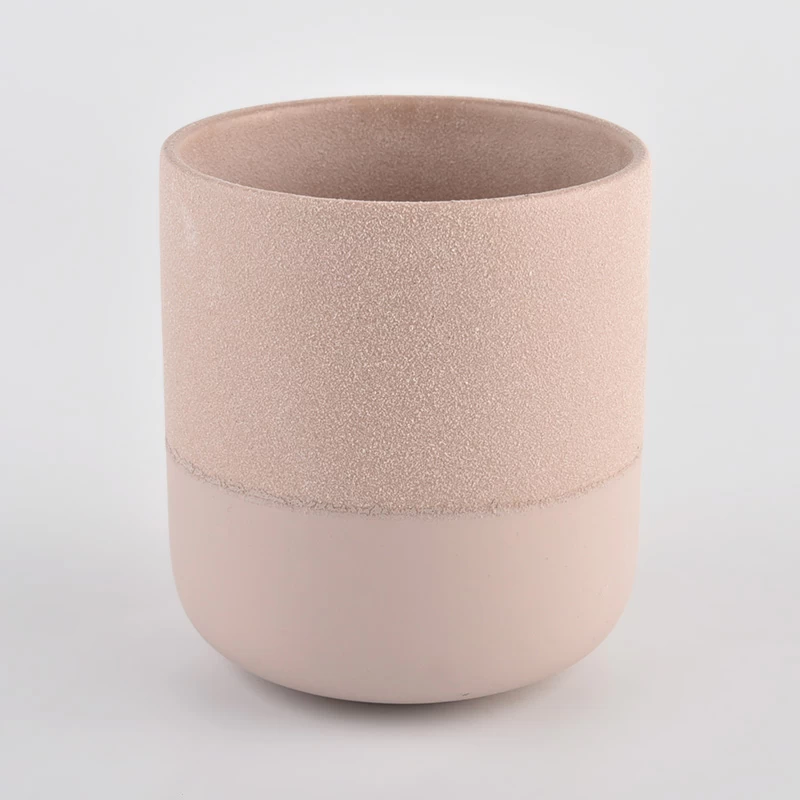 luxury soft touch ceramic round bottom candle jars