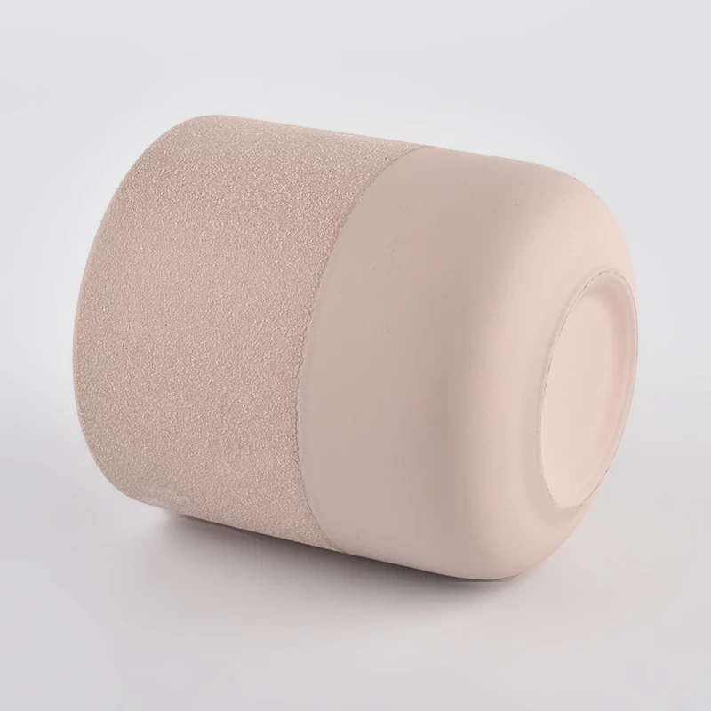 luxury soft touch ceramic round bottom candle jars