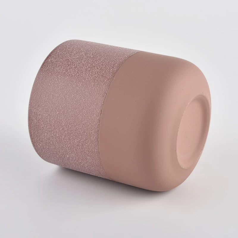 Frascos de vela de cerâmica suave e arenosa 11oz