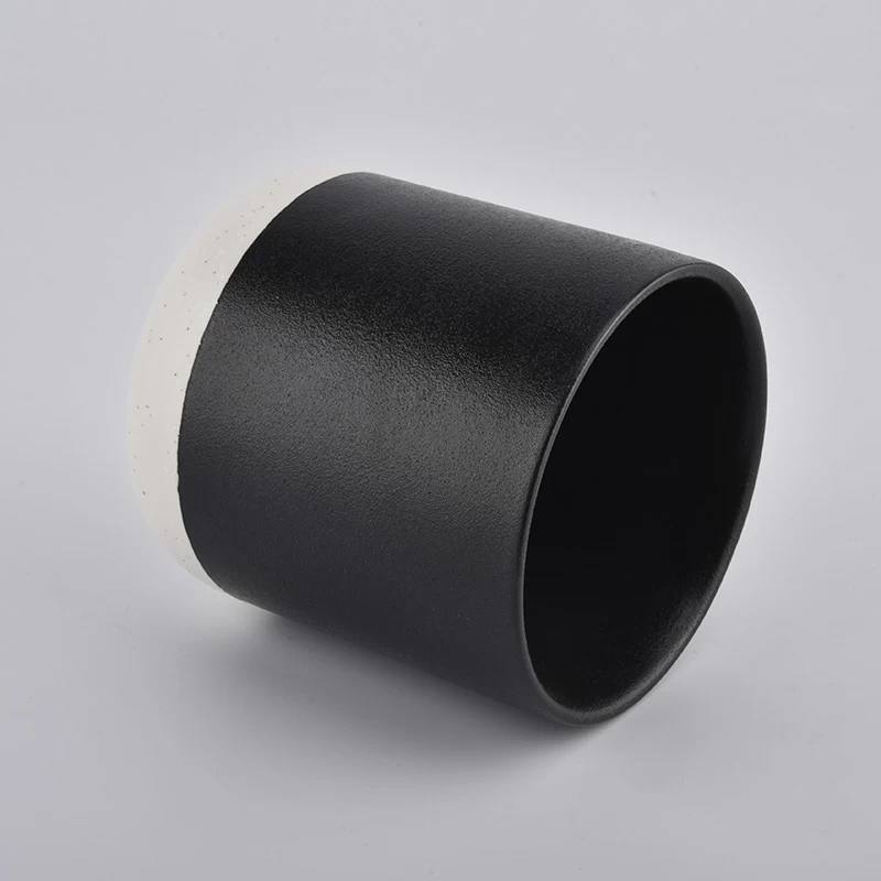 14oz matte black ceramic candle jars