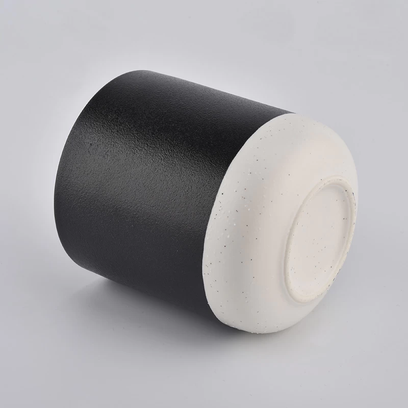 14oz matte black ceramic candle jars