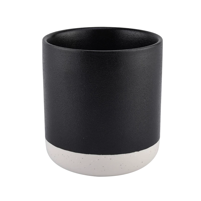 14oz matte black ceramic candle jars