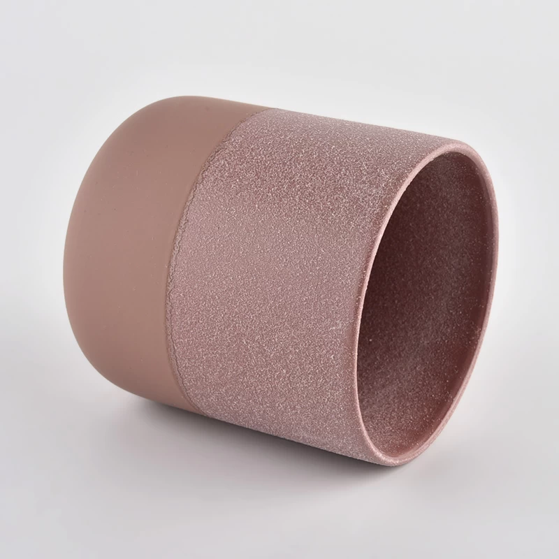 home decor pink color ceramic candle jars