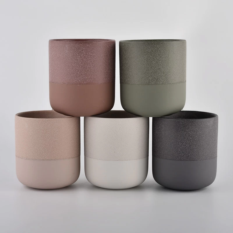 home decor pink color ceramic candle jars