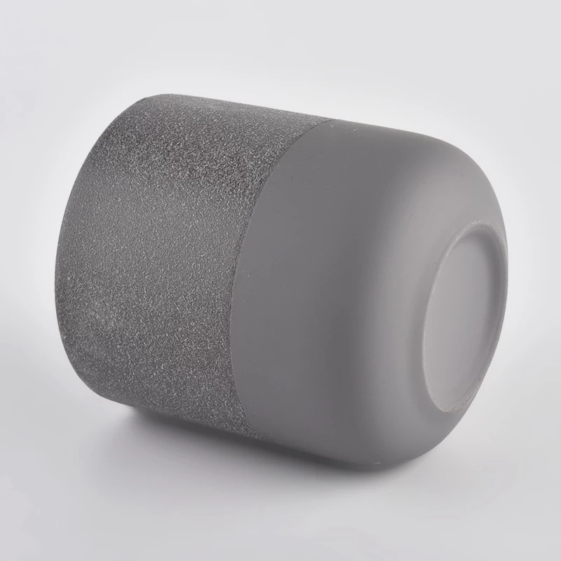Glazing matte black ceramic candle jars for soy candle 