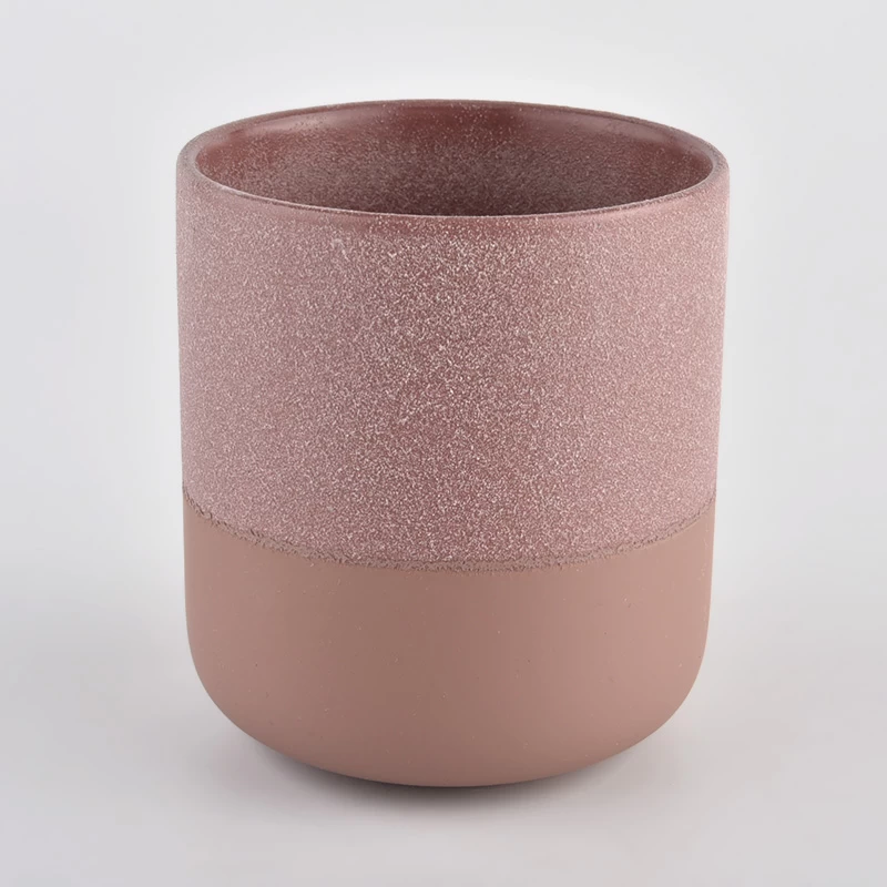 12oz ceramic candle container with matte color decoration
