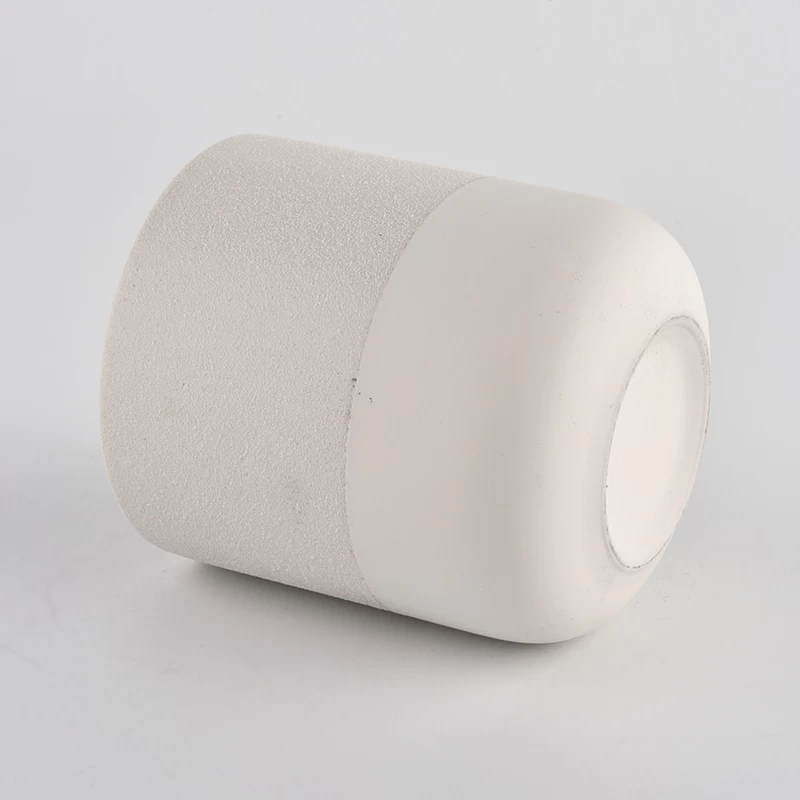 Matte white ceramic candle jars for soy candle