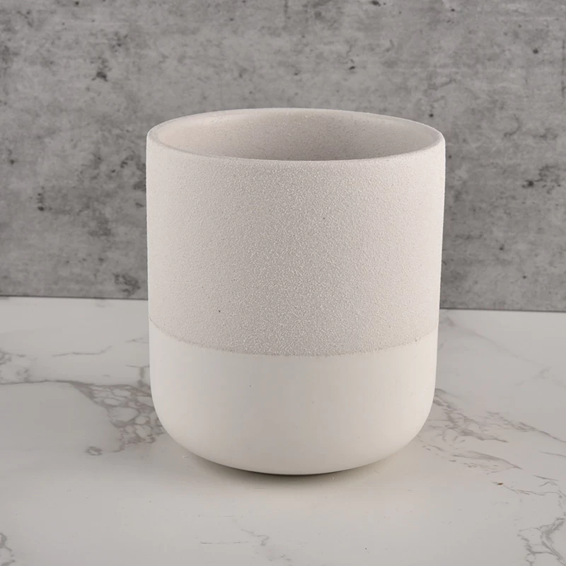 Matte white ceramic candle jars for soy candle