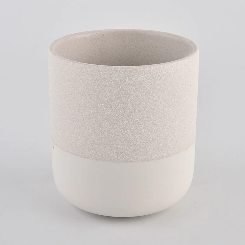 Matte white ceramic candle jars for soy candle