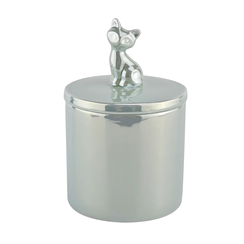 luxury animal ceramic candle jar with lid
