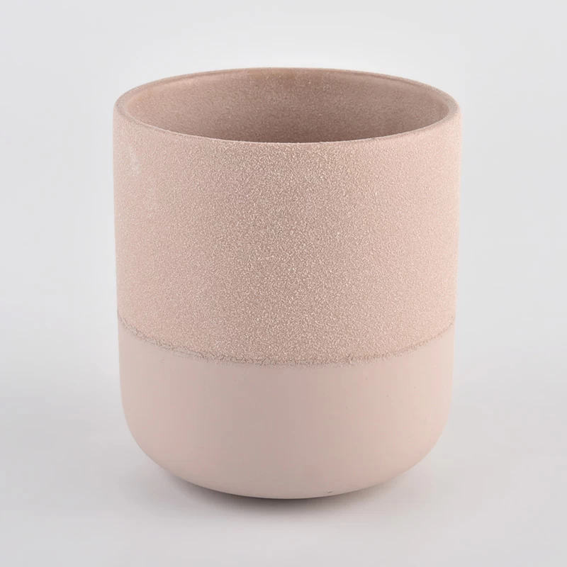 Ceramic 10oz pink candle holder for home deco