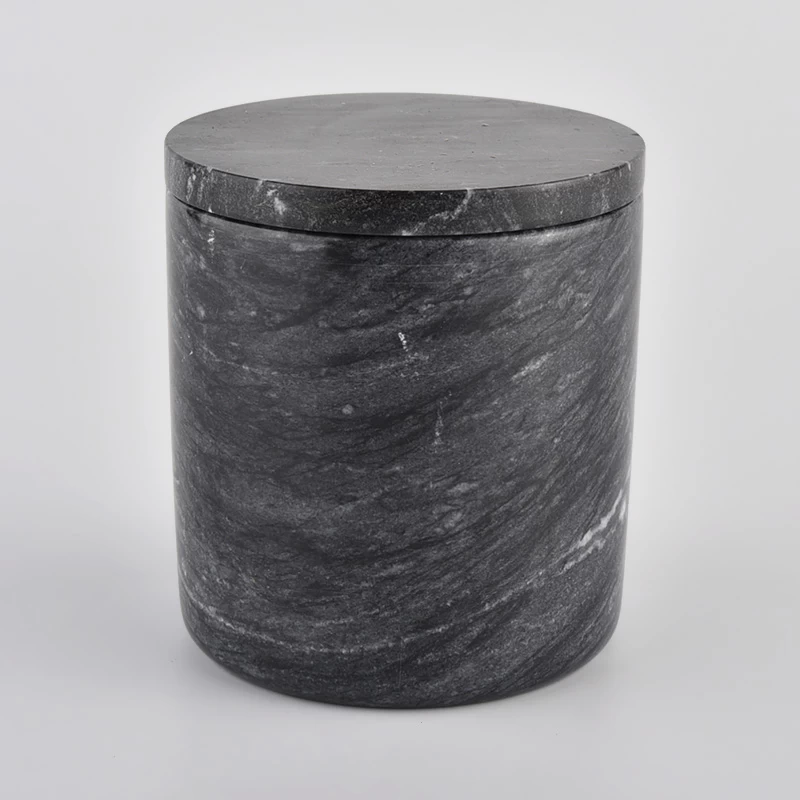 380ml marble black cyliner candle holder for supplier