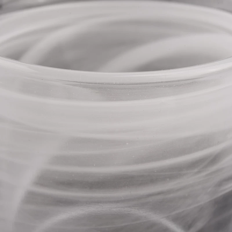 white cloudy effect unique glass candle jars wholesaler