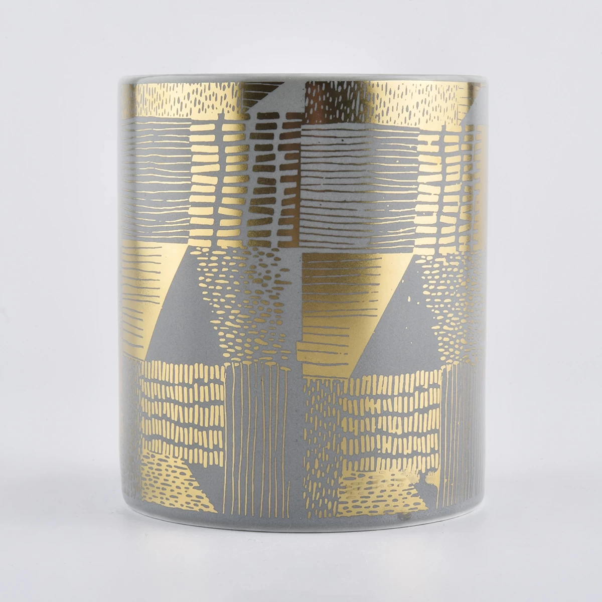 luxury 12oz ceramic candle jars in gold printing 