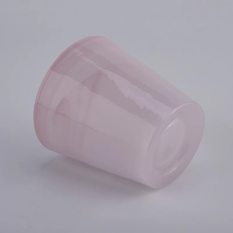 8oz 10oz luxury pink glass handmade glass candle holder from Sunny Glassware