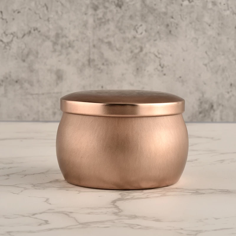 4.5oz copper metal tin candle containers
