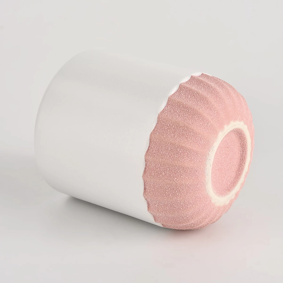 10oz Luxury Ceramic Candle Jar Pink Candle Holder for Gift Wedding