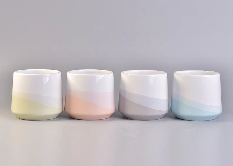 popular gloss ceramic candle container wholesale candle vessel