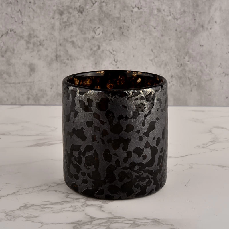 Hot sale 280ml luxury black glass candle jar for wedding