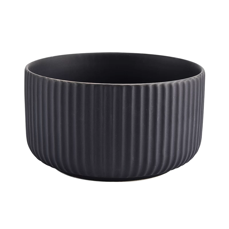 Custom Matte Black Ceramic Candle Container for Large Candles Holder  