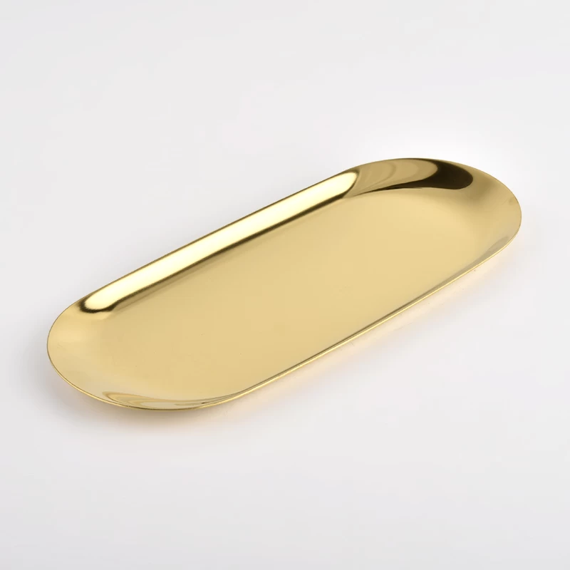 Accessoires de bougie de luxe plateau de bougie en métal doré