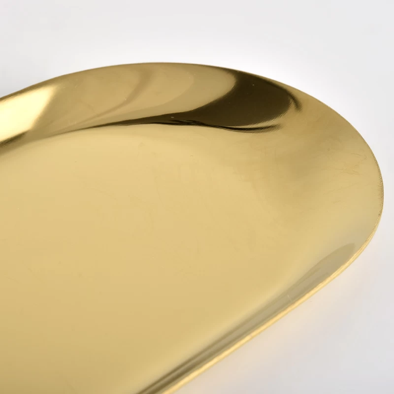 Accessoires de bougie de luxe plateau de bougie en métal doré